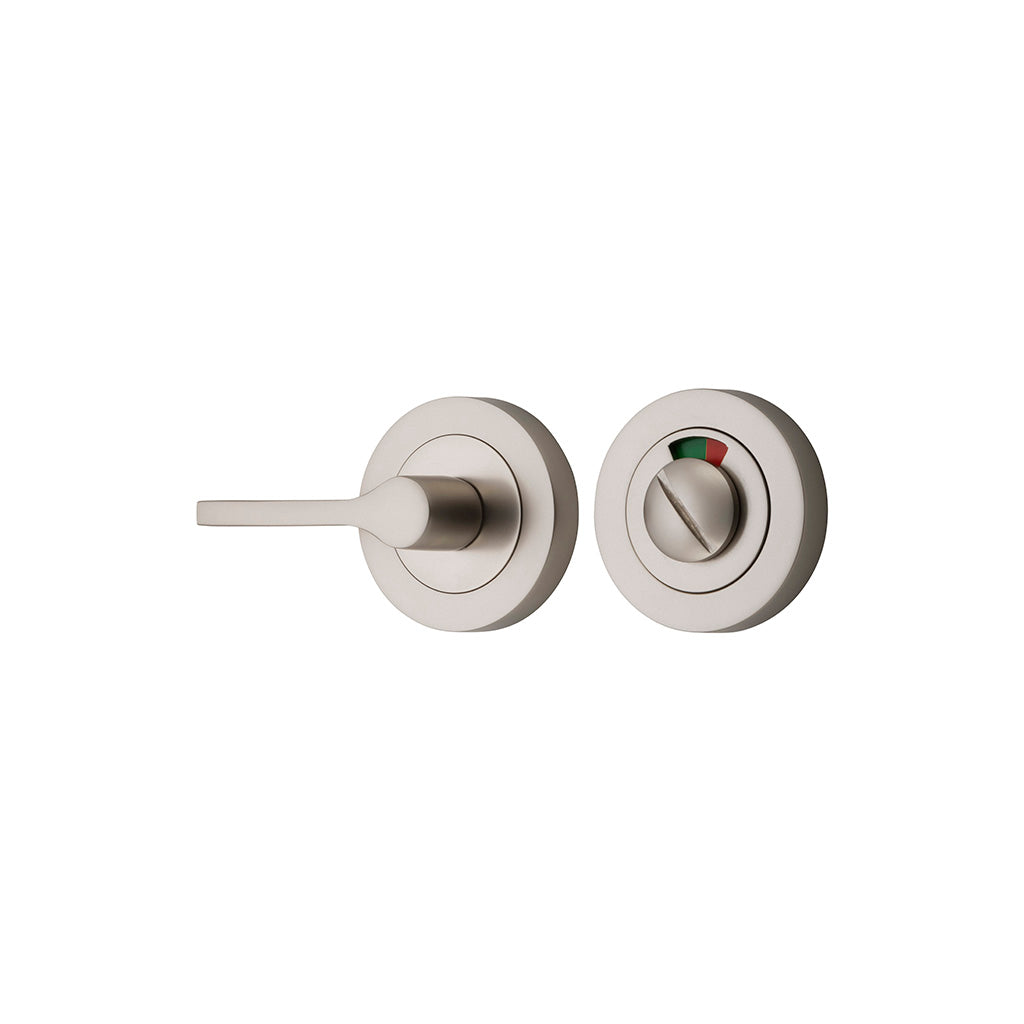 Accessibility Privacy Turn with Indicator - Round Satin Nickel