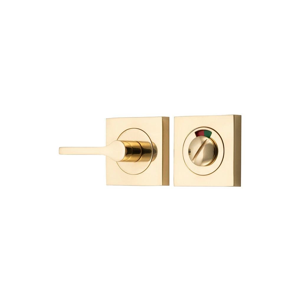 Accessibility Privacy Turn with Indicator - Square Polished Brass