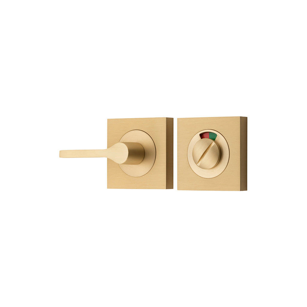 Accessibility Privacy Turn with Indicator - Square Brushed Brass