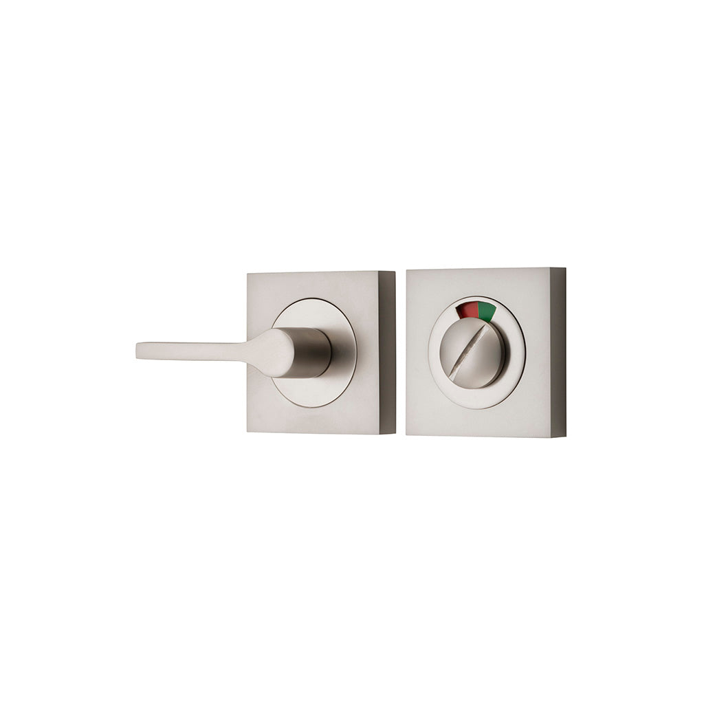 Accessibility Privacy Turn with Indicator - Square Satin Nickel