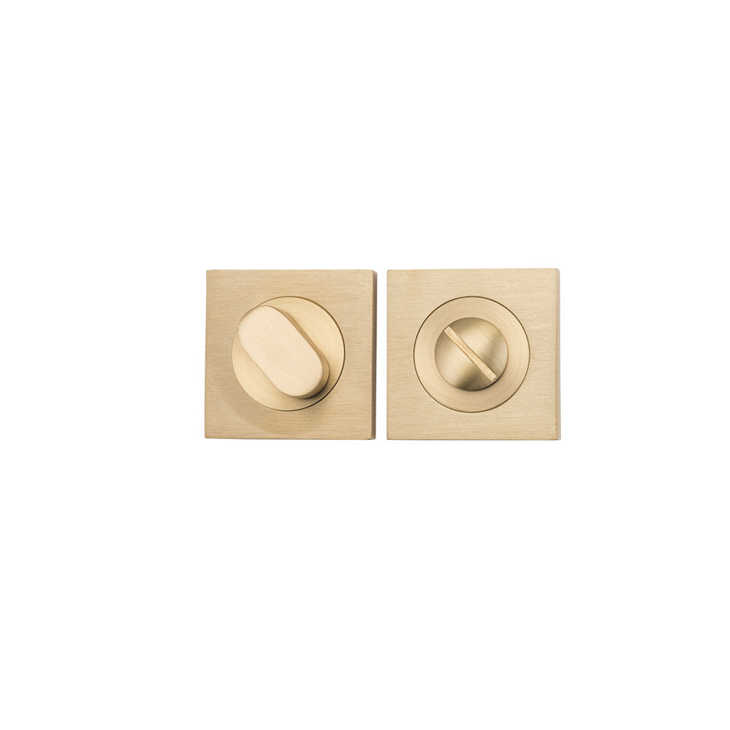 Privacy Turn - Square Brushed Brass