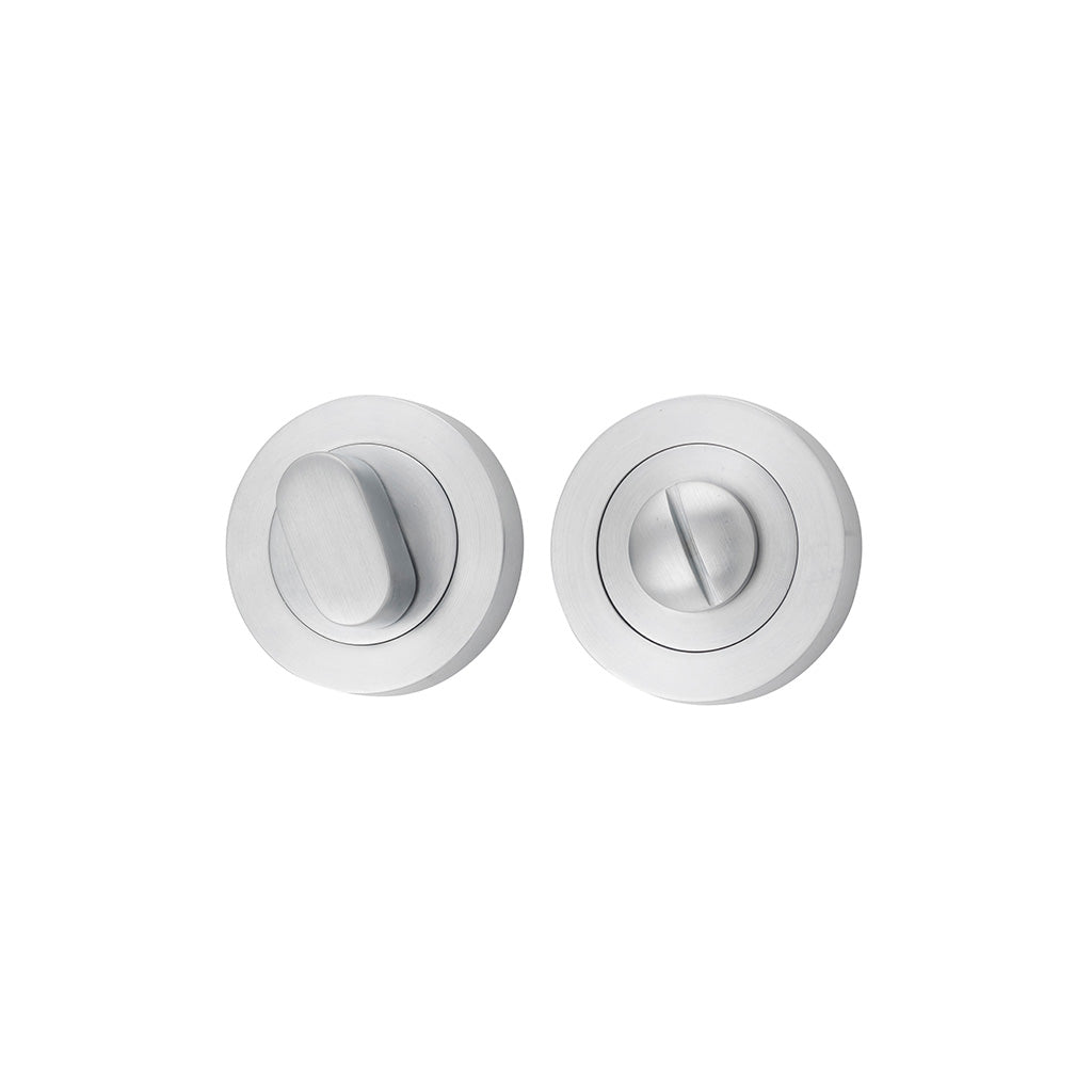 Privacy Turn - Round Brushed Chrome