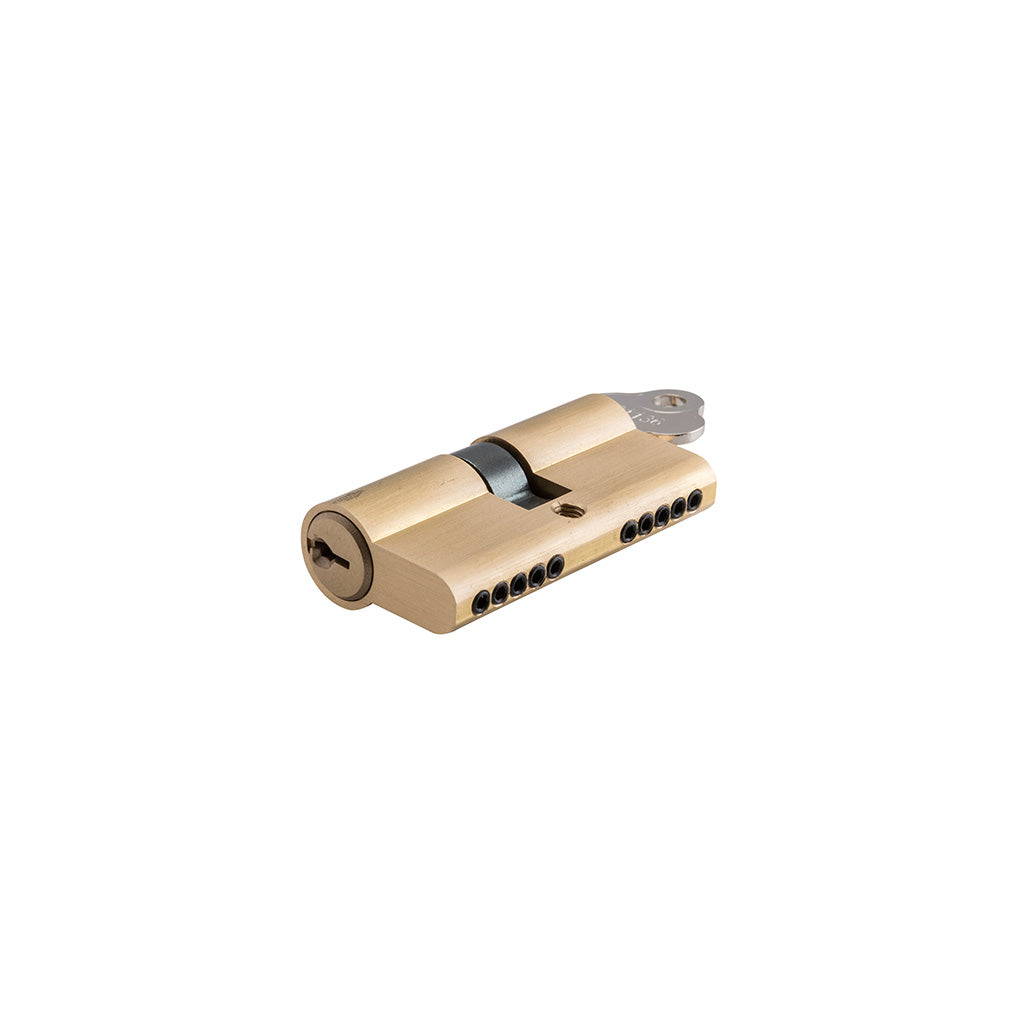 Euro Cylinder Dual Function Key-Key 5 Pin - 65mm Brushed Brass