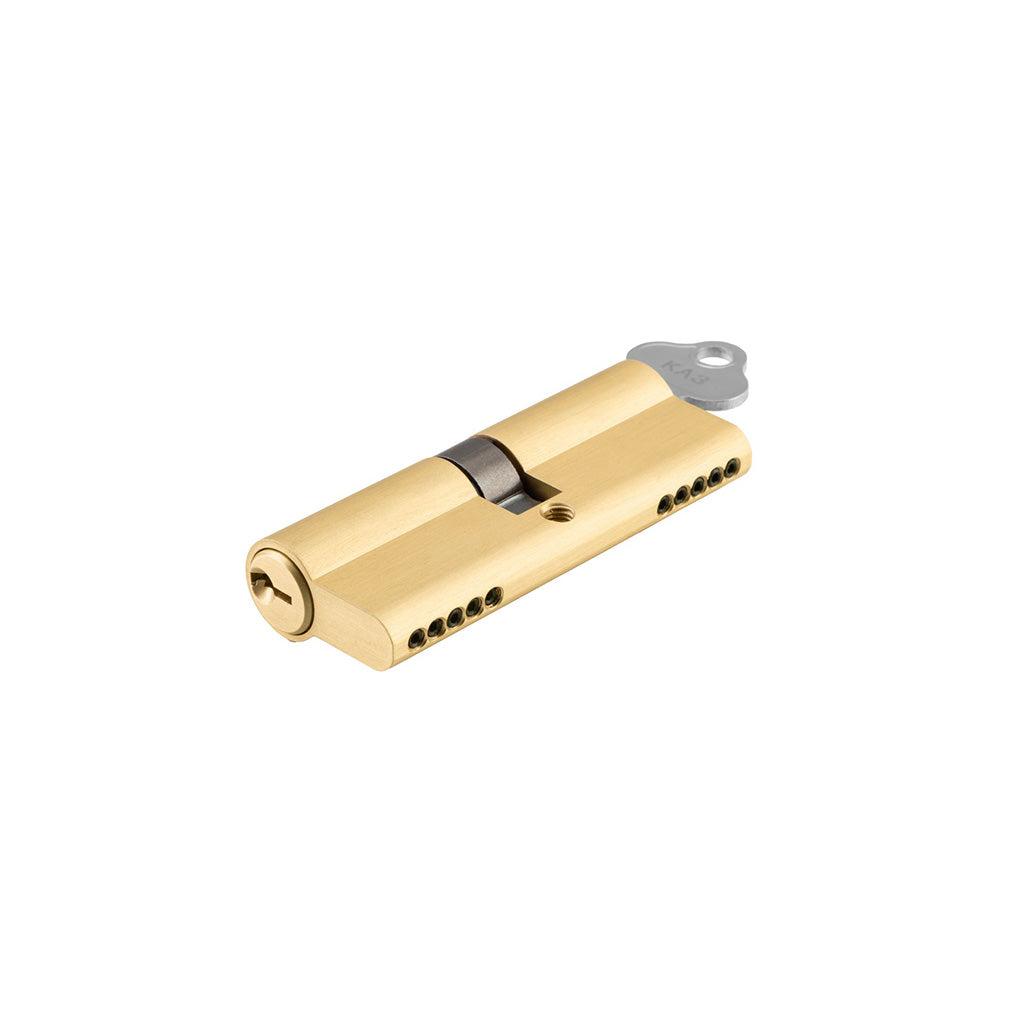 Euro Cylinder Dual Function Key-Key 5 Pin - 65mm Brushed Gold PVD