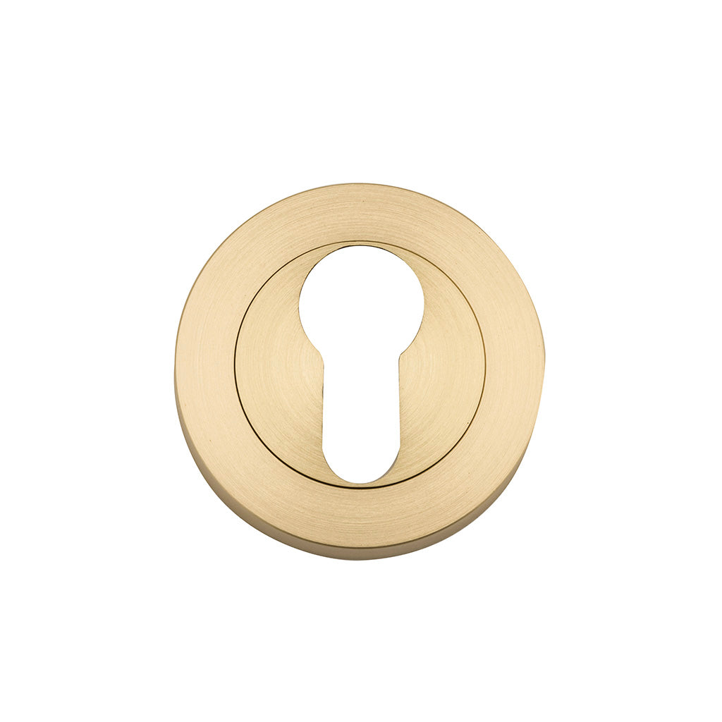 Euro Escutcheons - Round Brushed Gold PVD