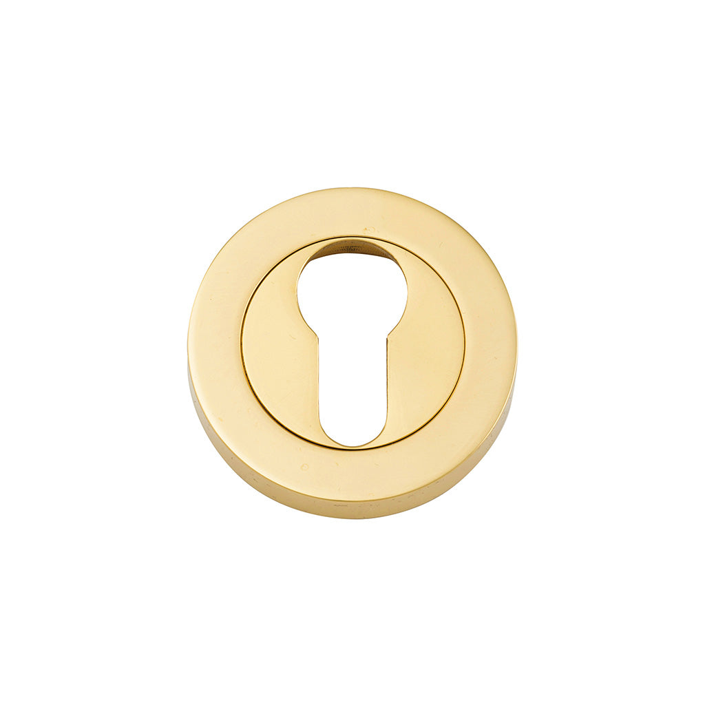 Euro Escutcheons - Round Polished Brass