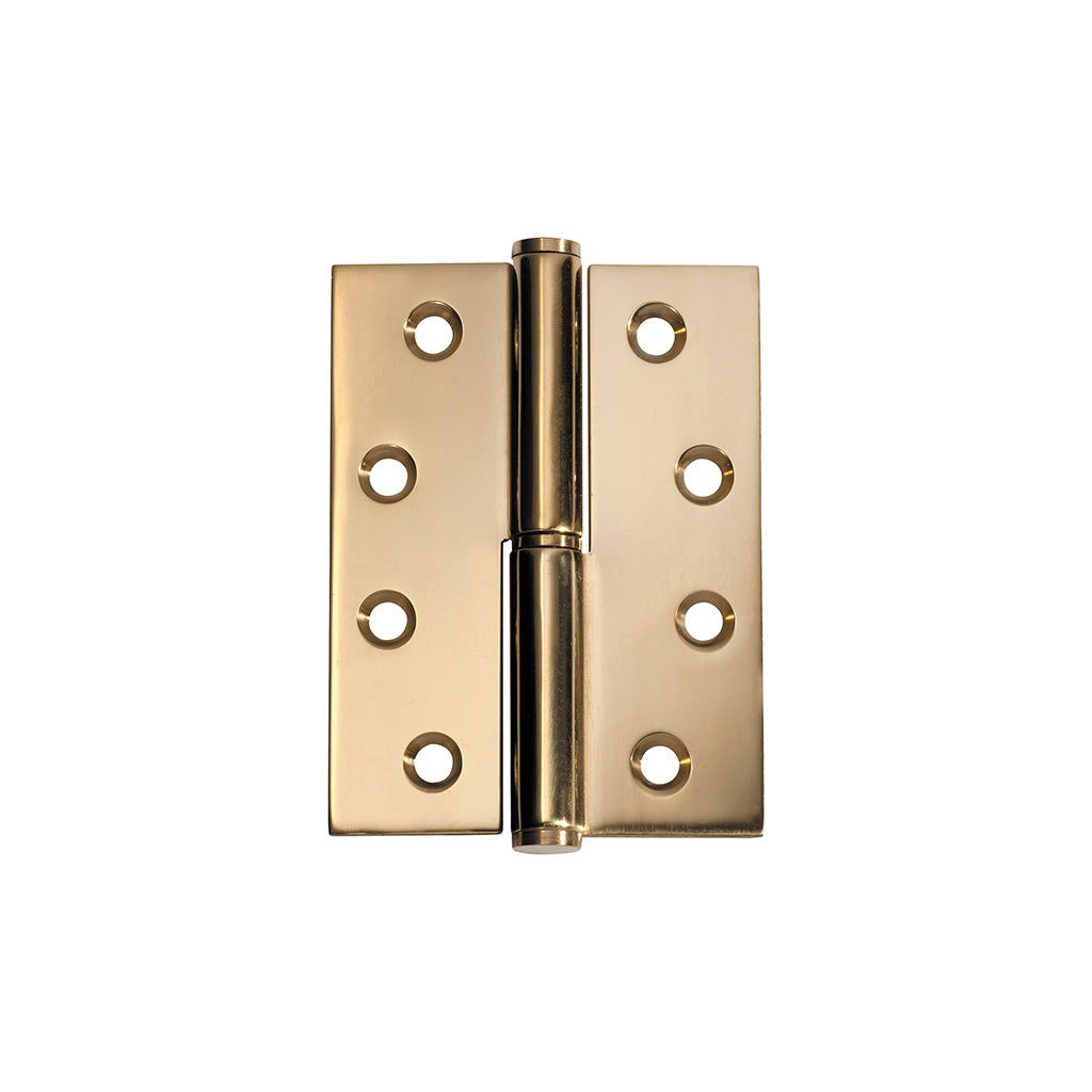 Lift Off Hinge - LH H100xW75mm Polished Brass