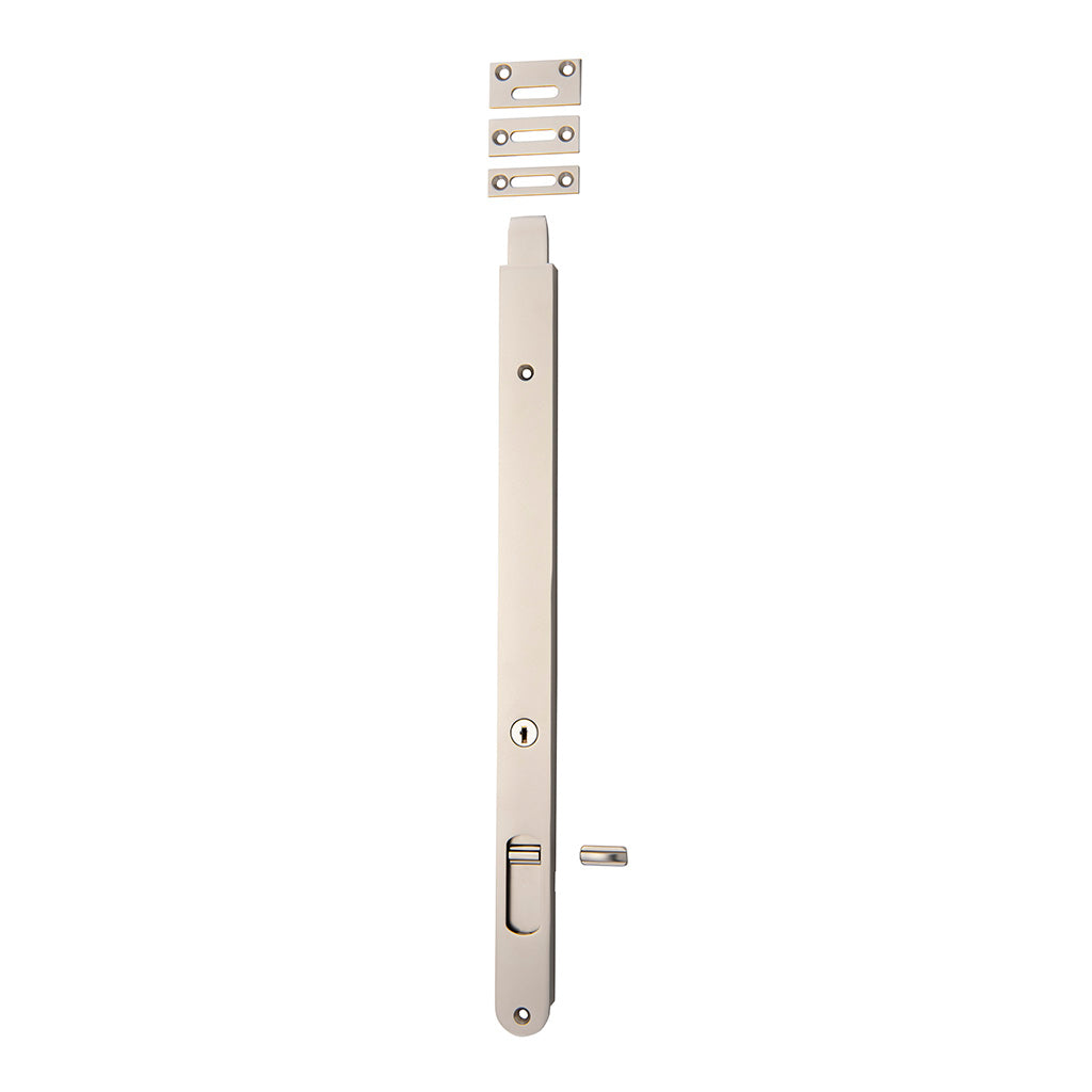 Locking Flush Bolt Satin Nickel / 400mm