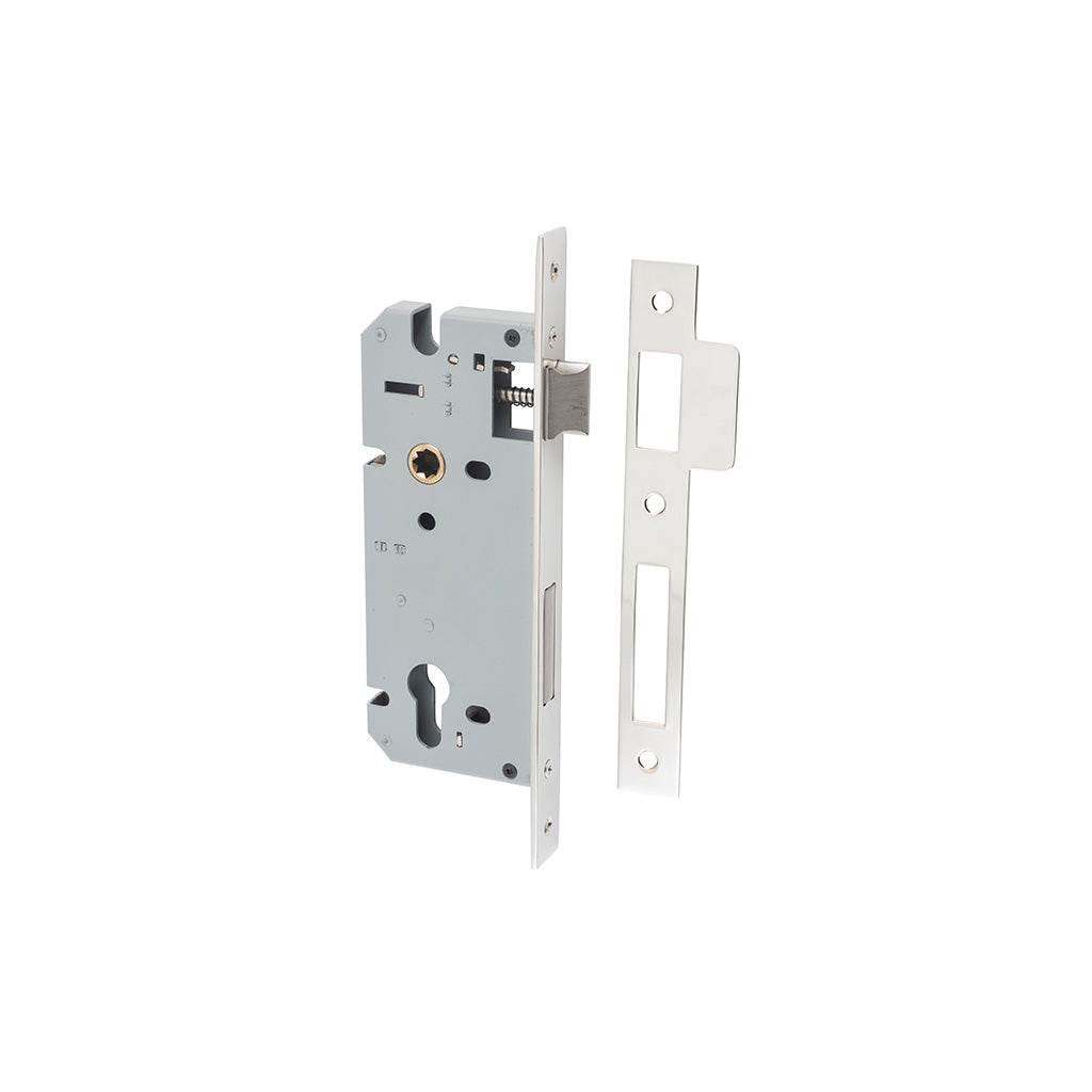 85mm Euro Mortice Lock Polished Nickel / 45mm
