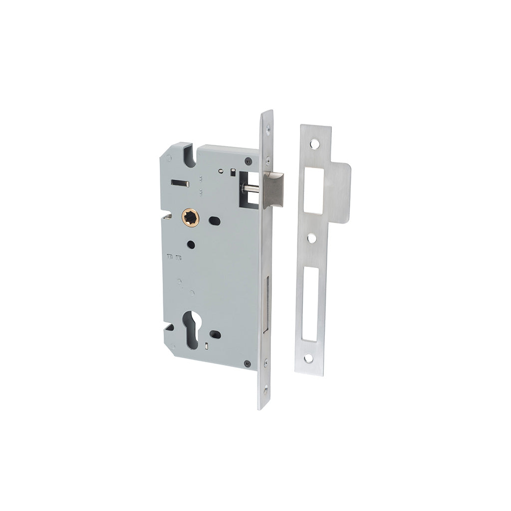 85mm Euro Mortice Lock Brushed Chrome / 60mm