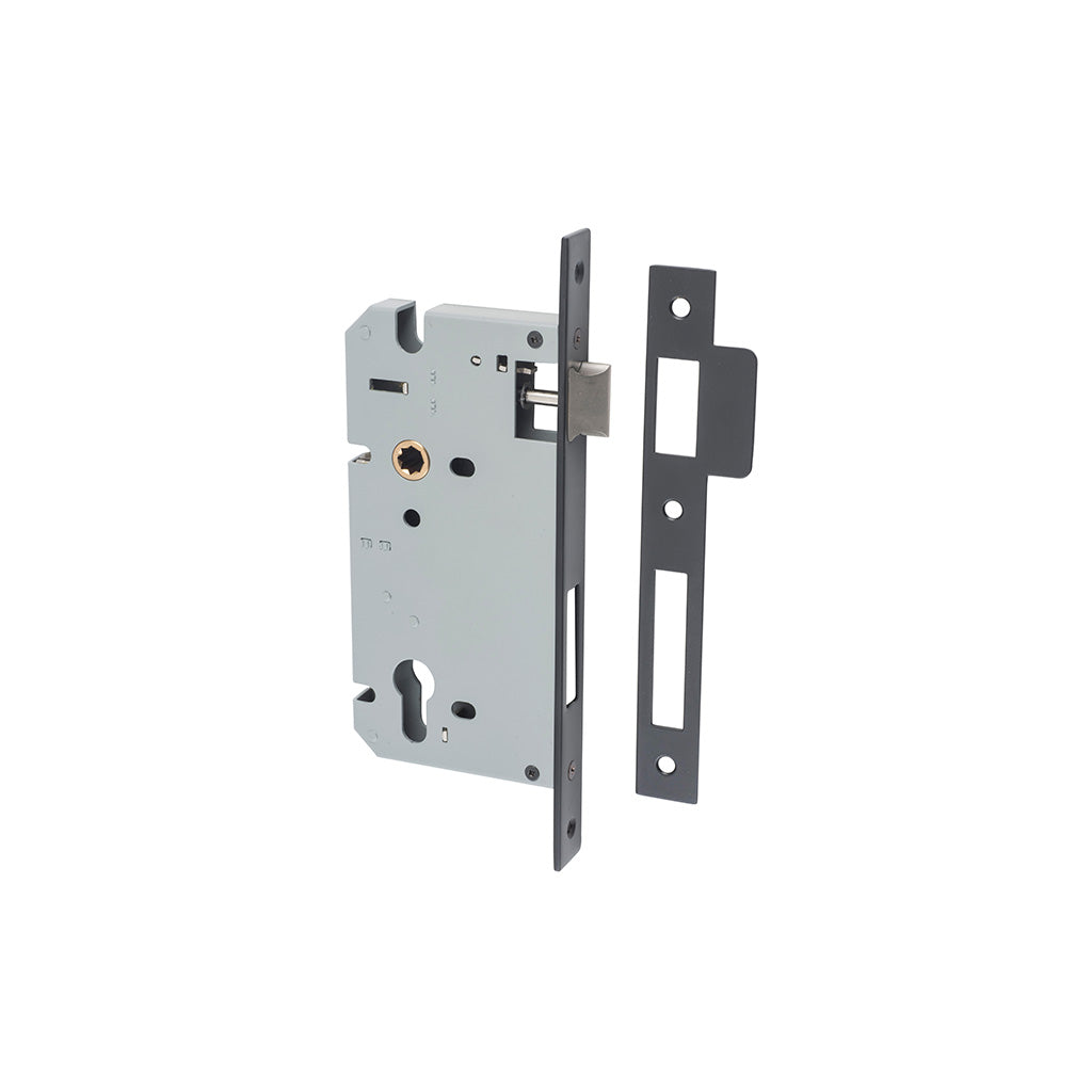 85mm Euro Mortice Lock Matt Black / 60mm