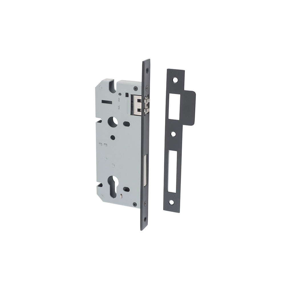 85mm Roller Mortice Lock Matt Black / 45mm