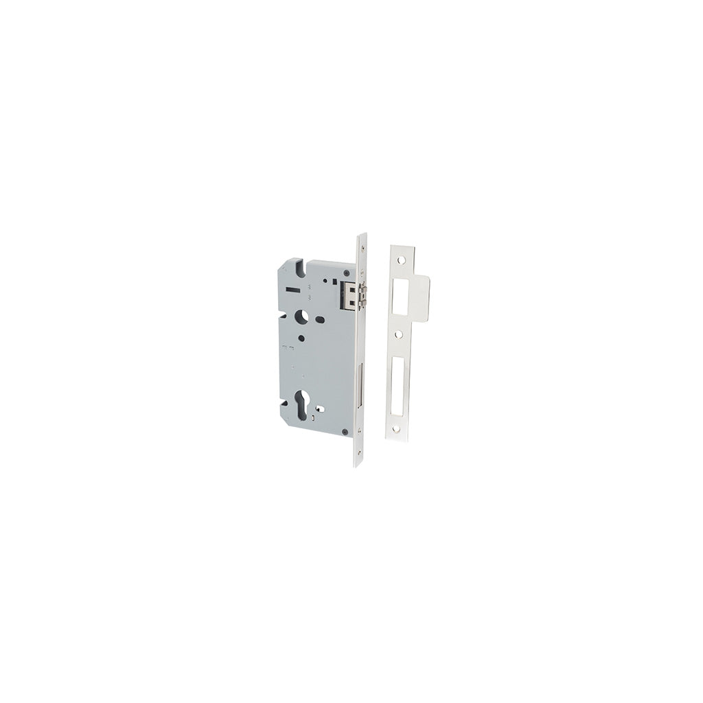 85mm Roller Mortice Lock Polished Nickel / 60mm