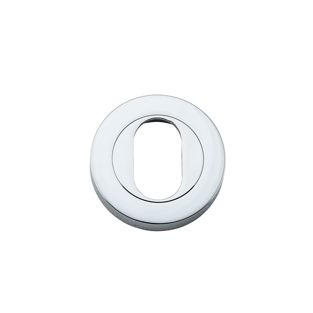 Oval Escutcheon - Round Polished Chrome