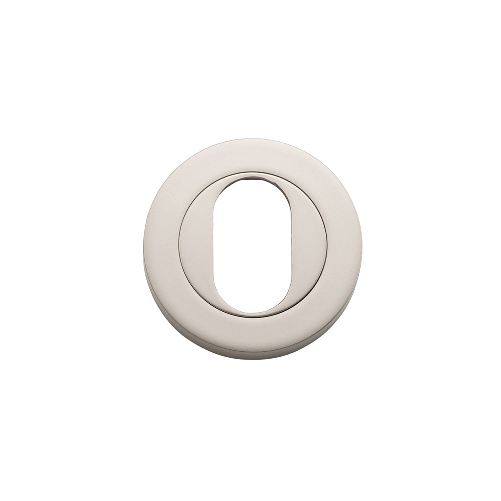 Oval Escutcheon - Round Satin Nickel