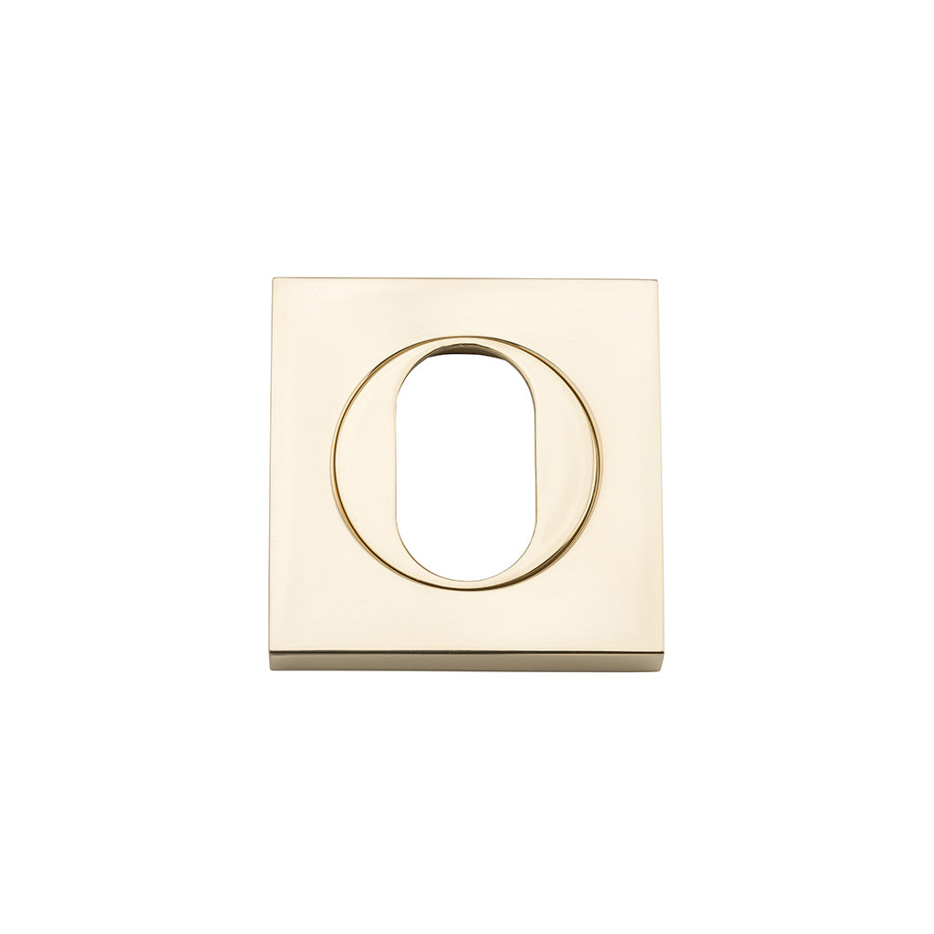 Oval Escutcheon - Square Polished Brass