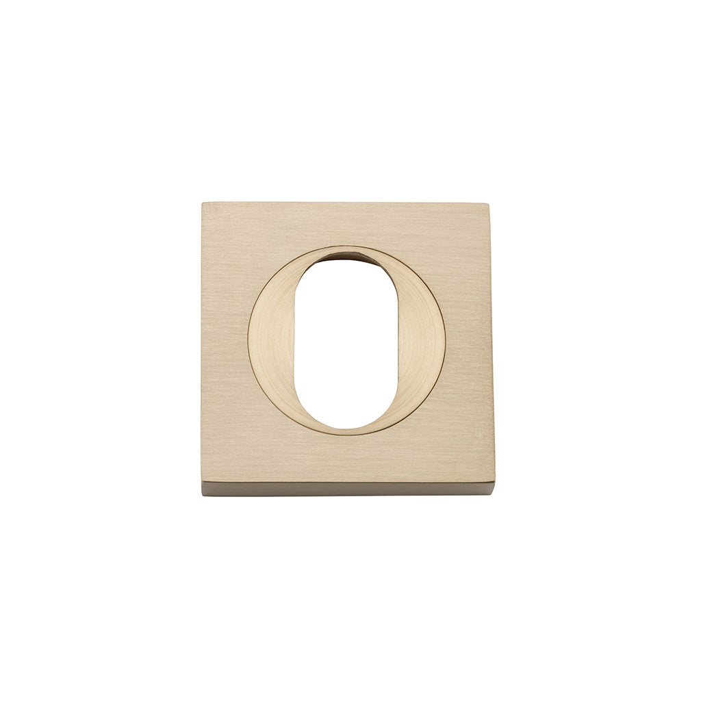 Oval Escutcheon - Square Brushed Brass