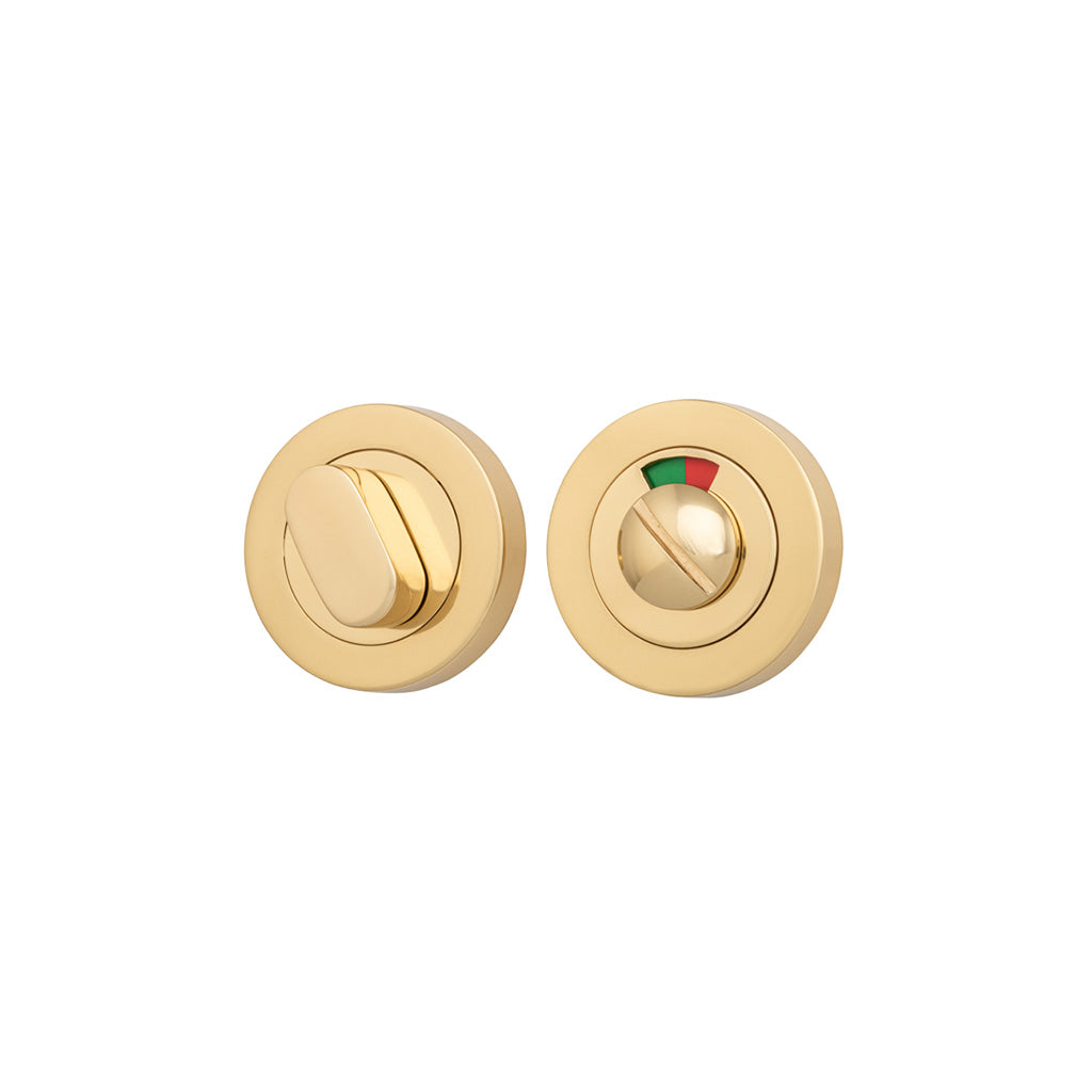 Privacy Turn with Indicator - Round Polished Brass