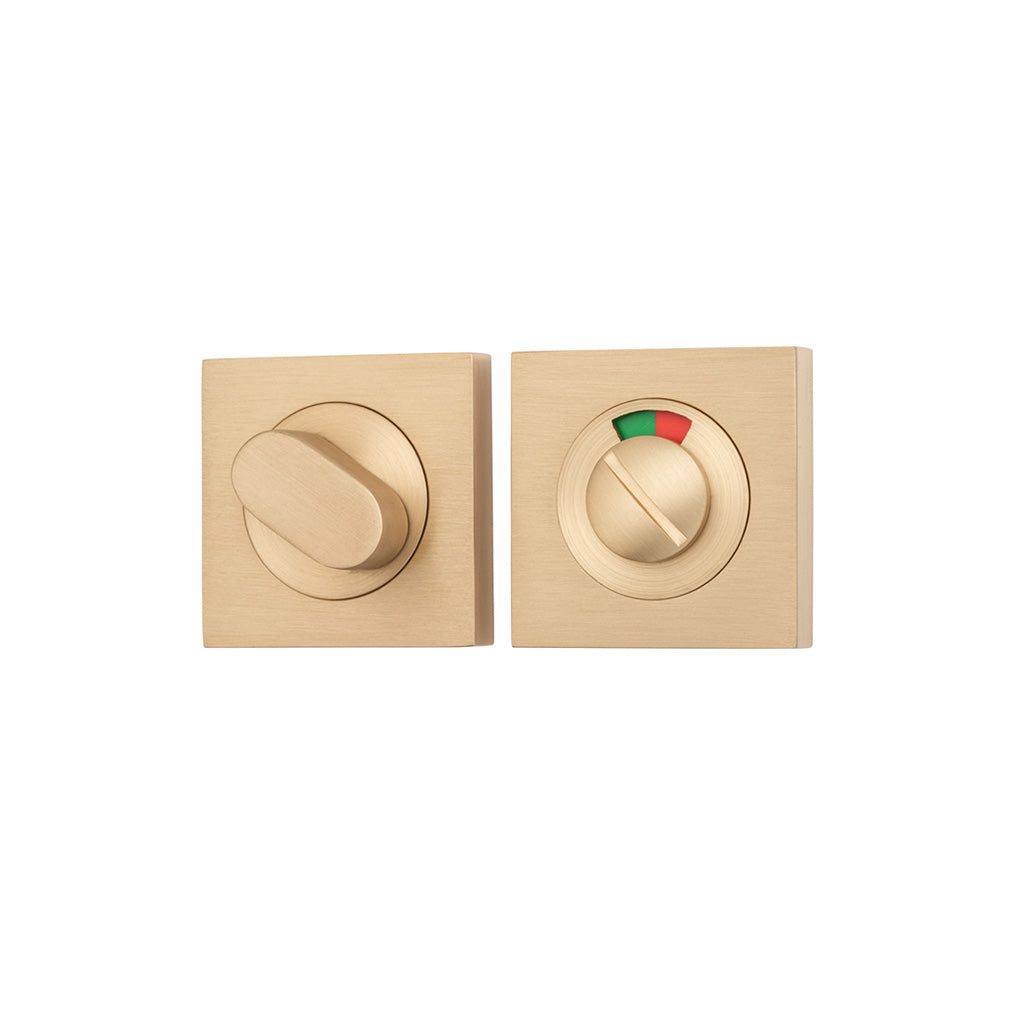 Privacy Turn with Indicator - Square Brushed Brass