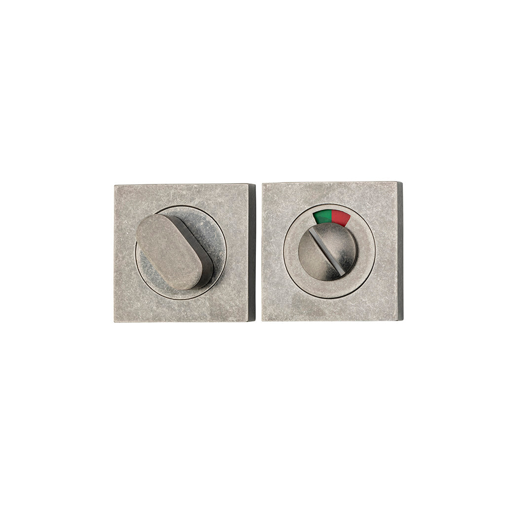 Privacy Turn with Indicator - Square Distressed Nickel