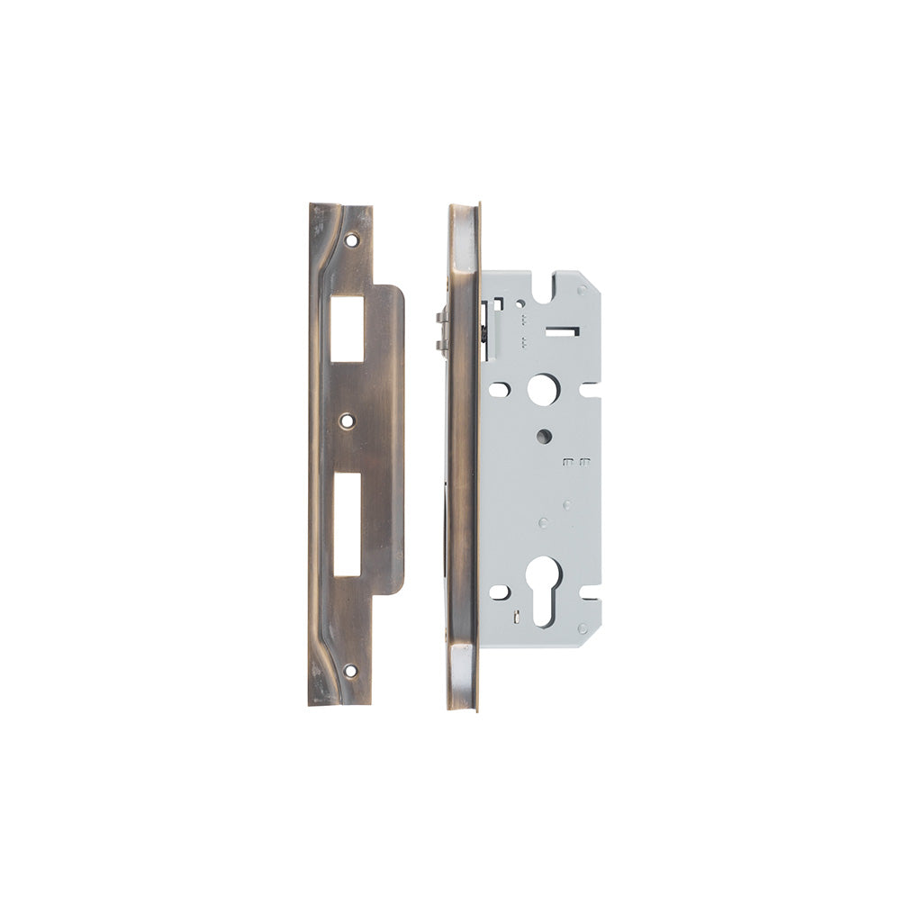 85mm Roller Mortice Lock Rebated Signature Brass / 45mm