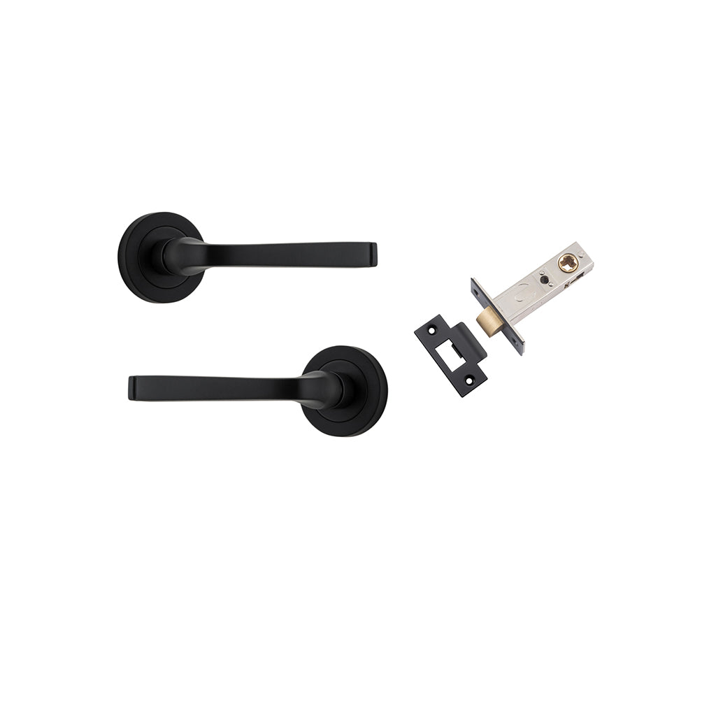Annecy Lever - Round Rose Matt Black / Passage / Passage Kit