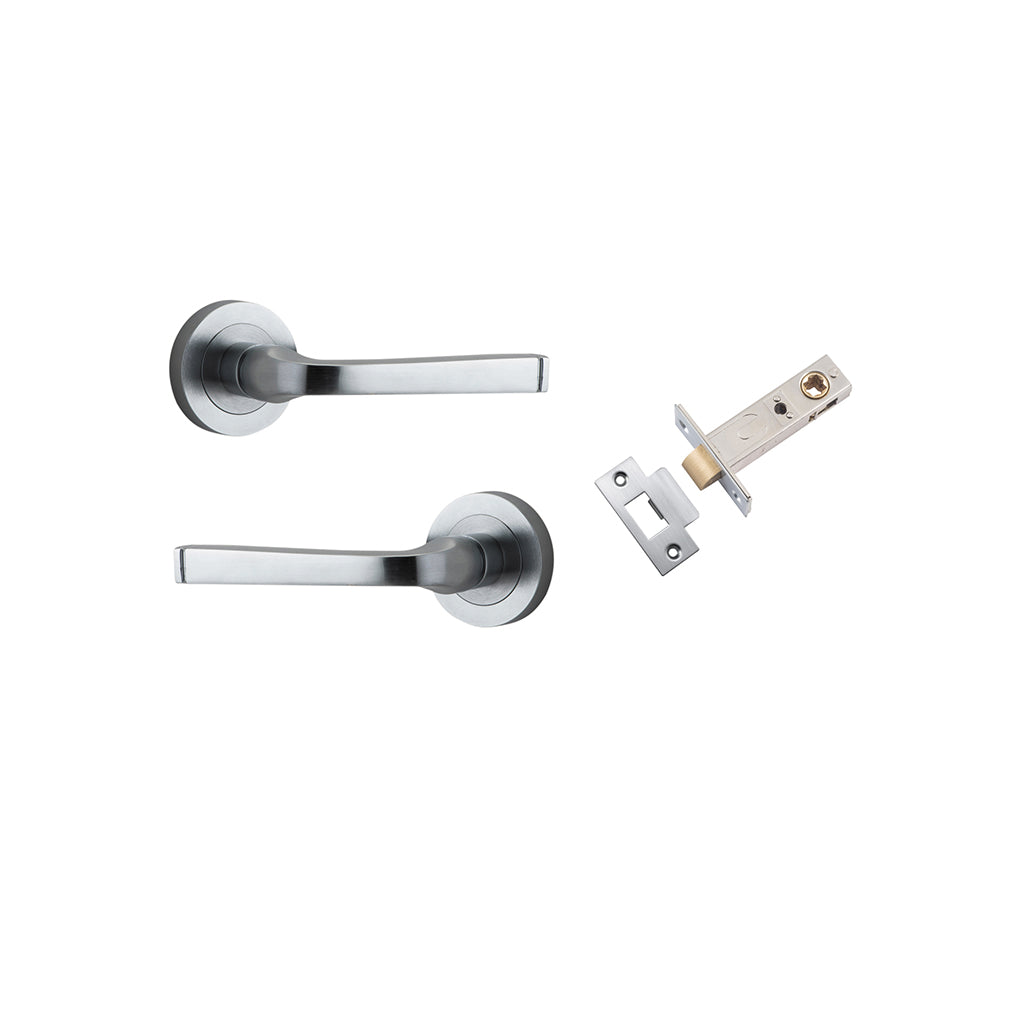 Annecy Lever - Round Rose Brushed Chrome / Passage / Passage Kit