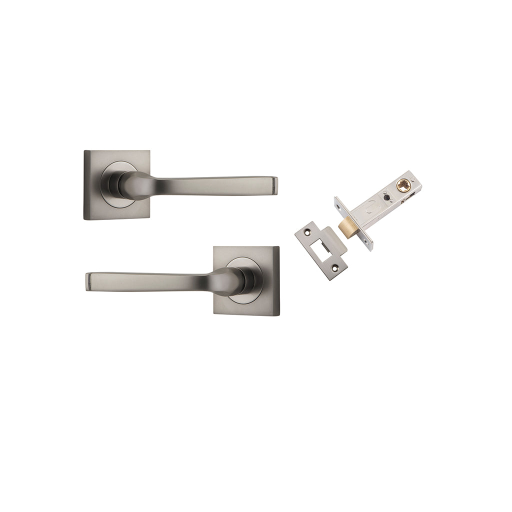 Annecy Lever - Square Rose Satin Nickel / Passage / Passage Kit