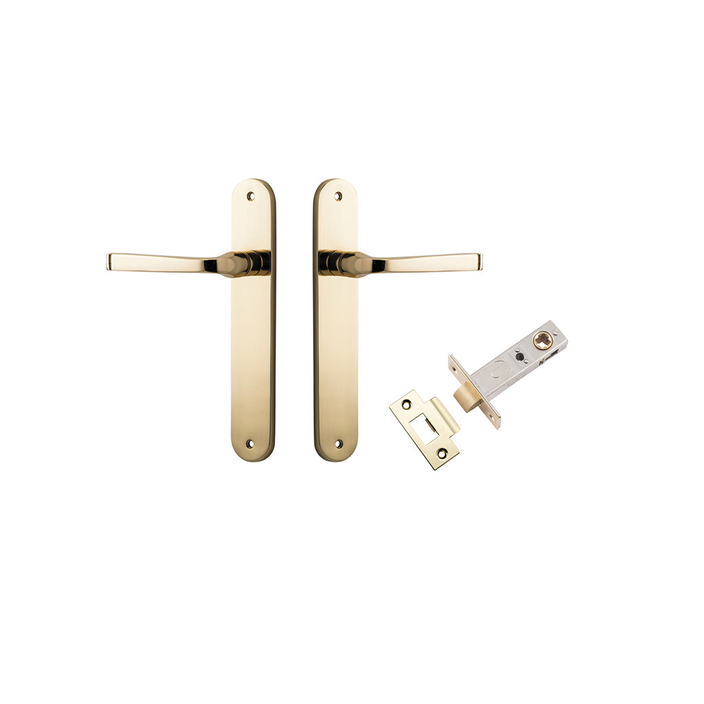 Annecy Lever - Oval Backplate Polished Brass / Passage / Passage Kit