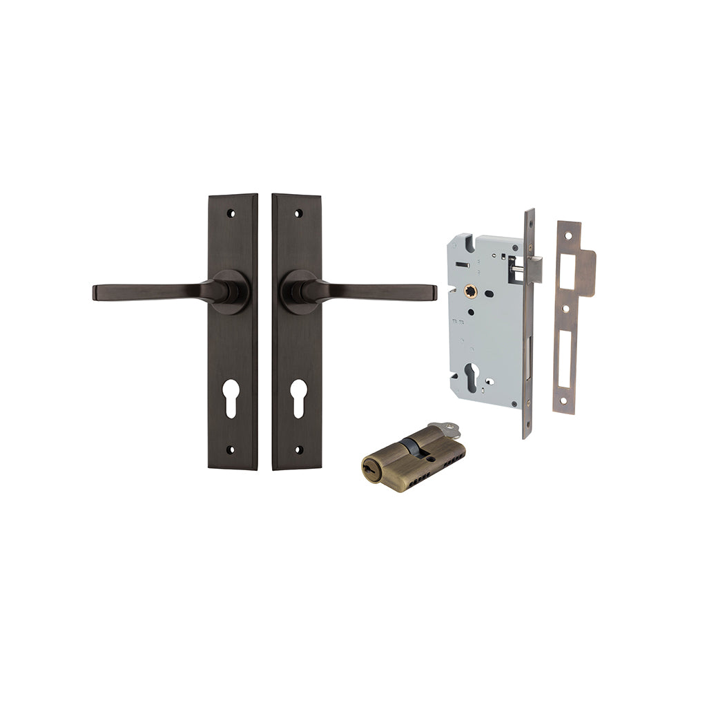Annecy Lever - Chamfered Backplate Signature Brass / Entrance / Entrance Kit Dual Function (Key-Key)