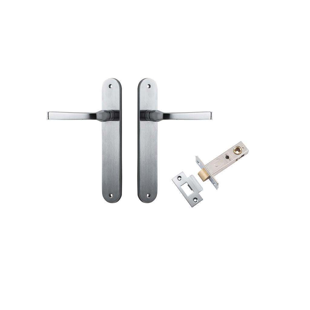 Annecy Lever - Oval Backplate Brushed Chrome / Passage / Passage Kit
