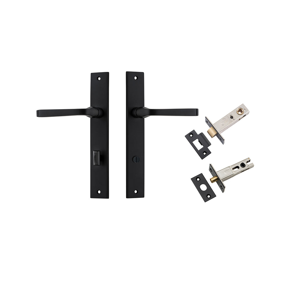 Annecy Lever - Rectangular Backplate Matt Black / Privacy / Separate Privacy Kit