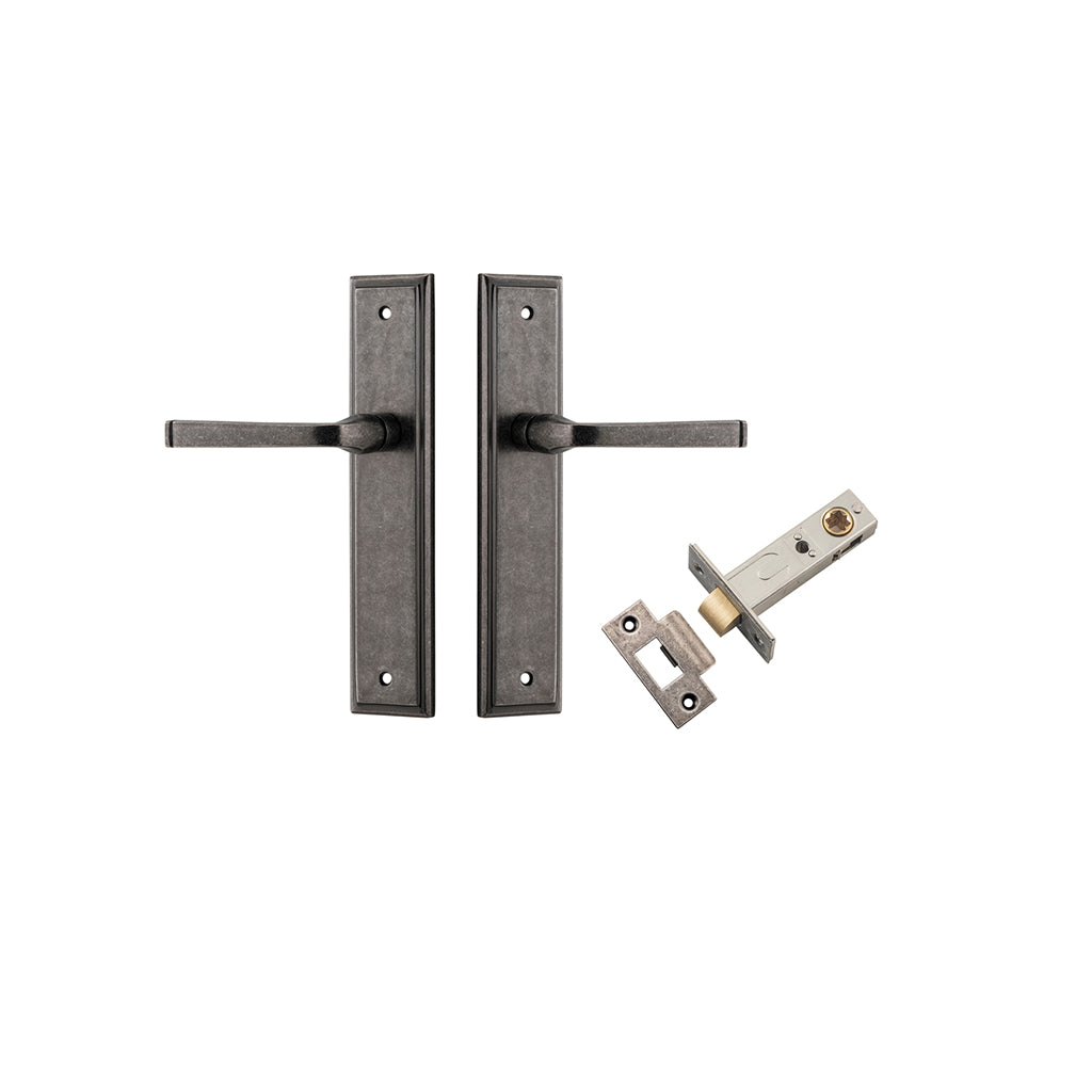 Annecy Lever - Stepped Backplate Distressed Nickel / Passage / Passage Kit