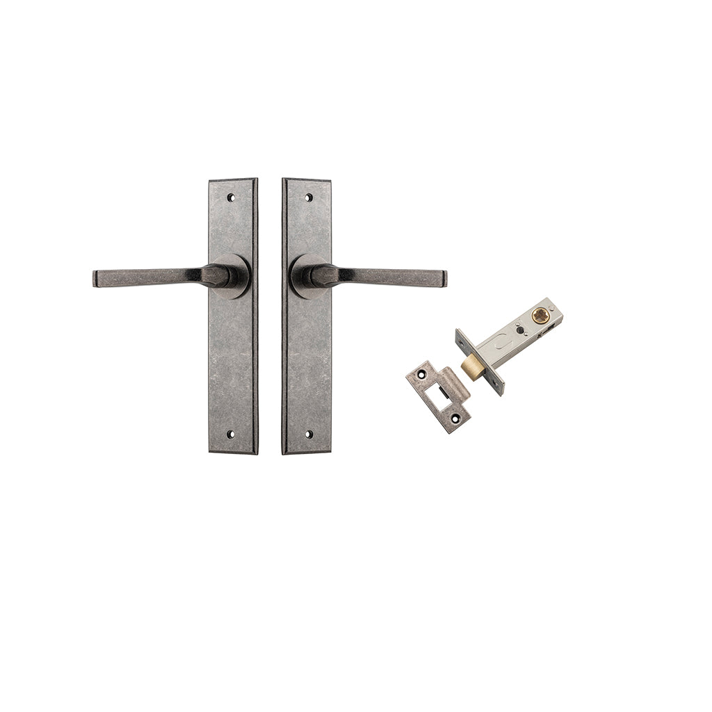 Annecy Lever - Chamfered Backplate Distressed Nickel / Passage / Passage Kit