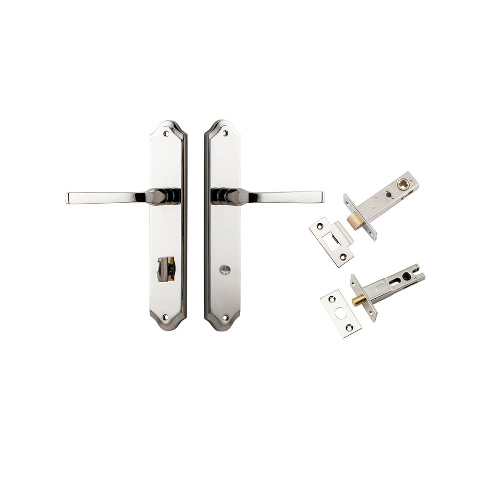 Annecy Lever - Shouldered Backplate Polished Nickel / Privacy / Separate Privacy Kit