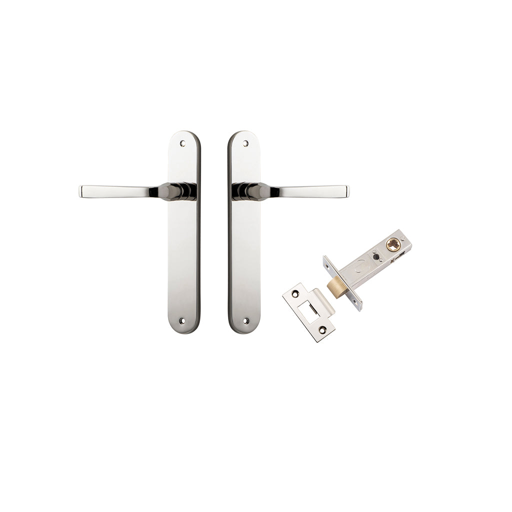 Annecy Lever - Oval Backplate Polished Nickel / Passage / Passage Kit
