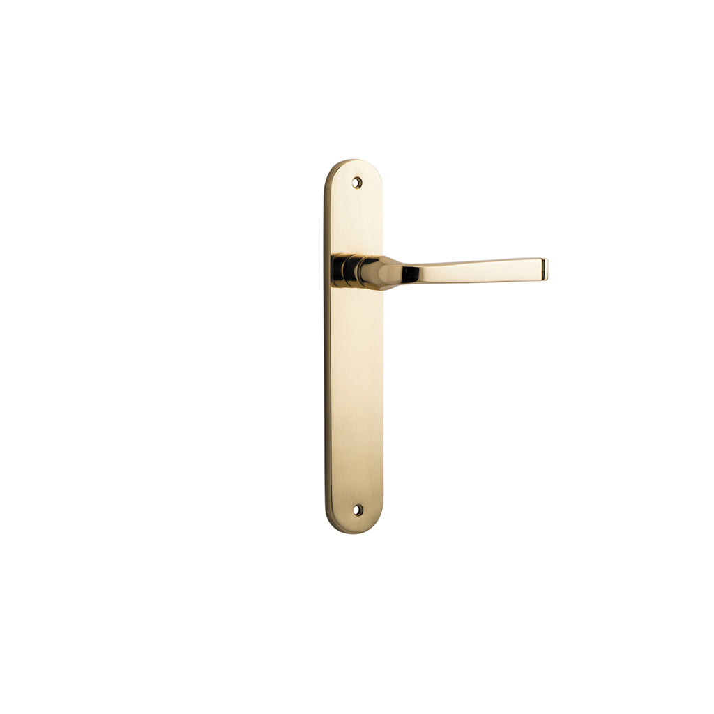 Annecy Lever - Oval Backplate Polished Brass / Passage / Lever Set Only