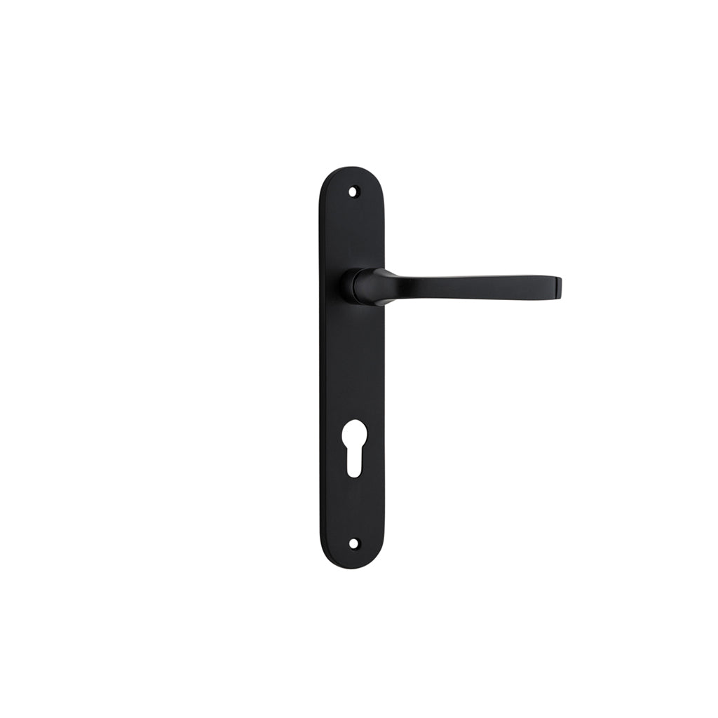Annecy Lever - Oval Backplate Matt Black / Entrance / Lever Set Only