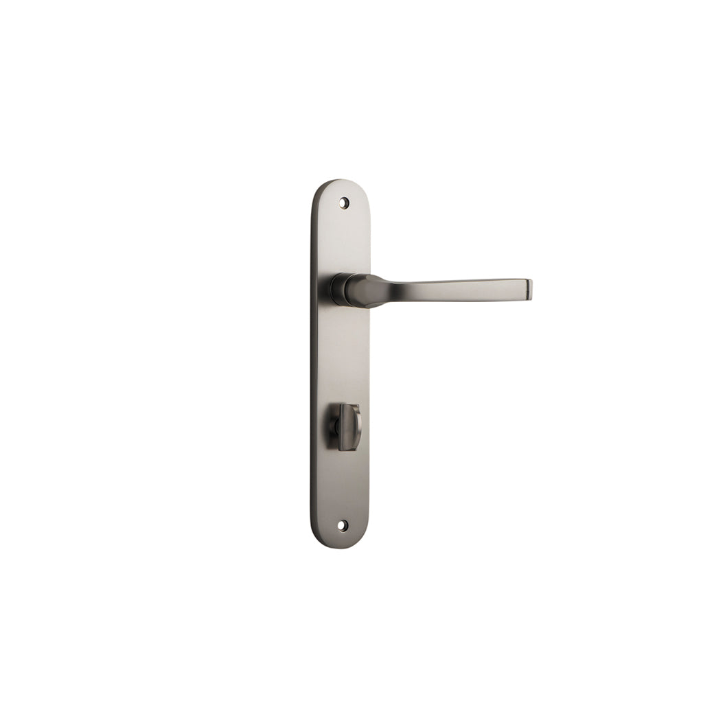 Annecy Lever - Oval Backplate Satin Nickel / Privacy / Lever Set Only