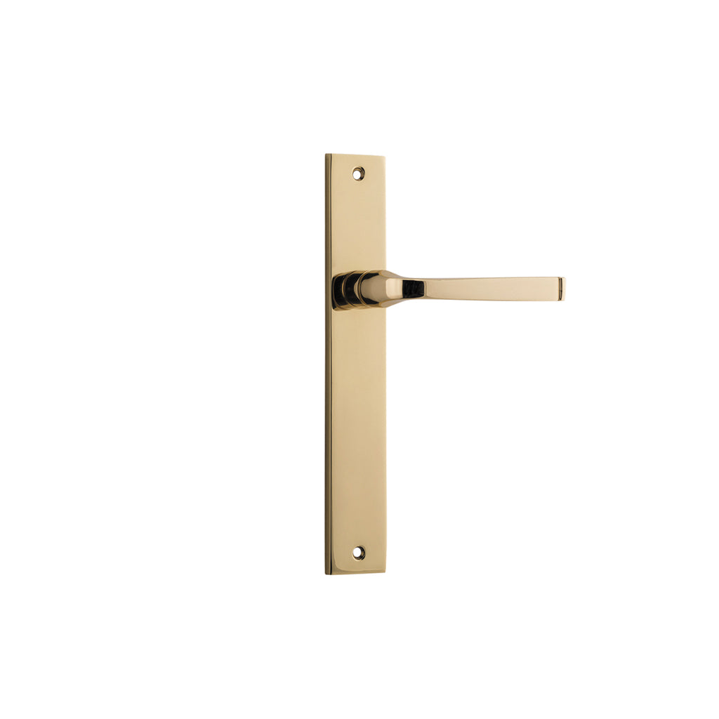 Annecy Lever - Rectangular Backplate Polished Brass / Passage / Lever Set Only