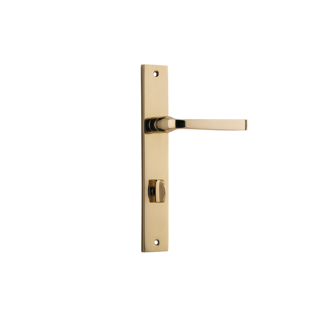 Annecy Lever - Rectangular Backplate Polished Brass / Privacy / Lever Set Only