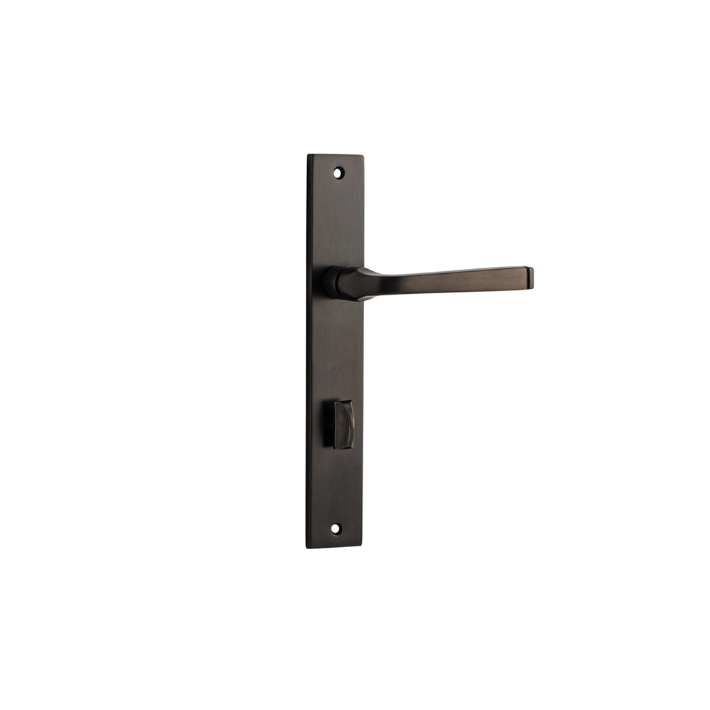 Annecy Lever - Rectangular Backplate Signature Brass / Privacy / Lever Set Only
