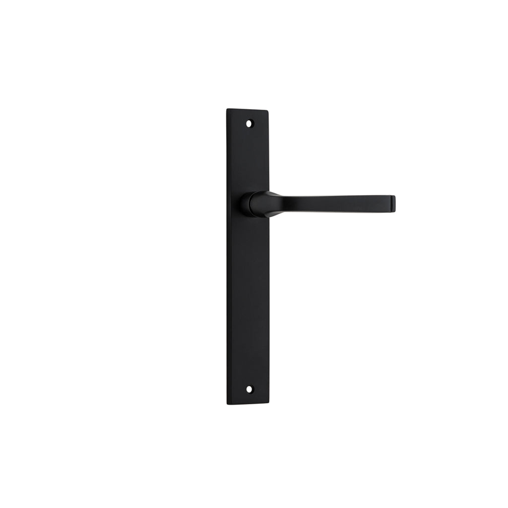 Annecy Lever - Rectangular Backplate Matt Black / Passage / Lever Set Only