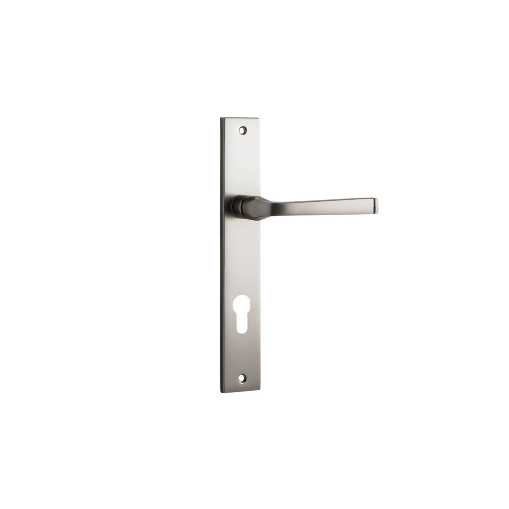 Annecy Lever - Rectangular Backplate Satin Nickel / Entrance / Lever Set Only