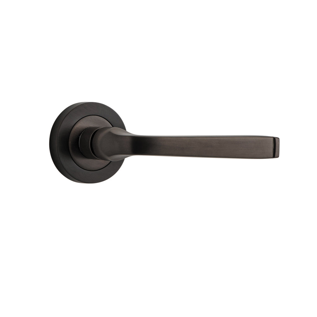 Annecy Lever - Round Rose Signature Brass / Passage / Lever Set Only