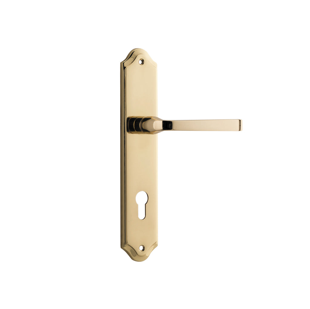 Annecy Lever - Shouldered Backplate Polished Brass / Entrance / Lever Set Only
