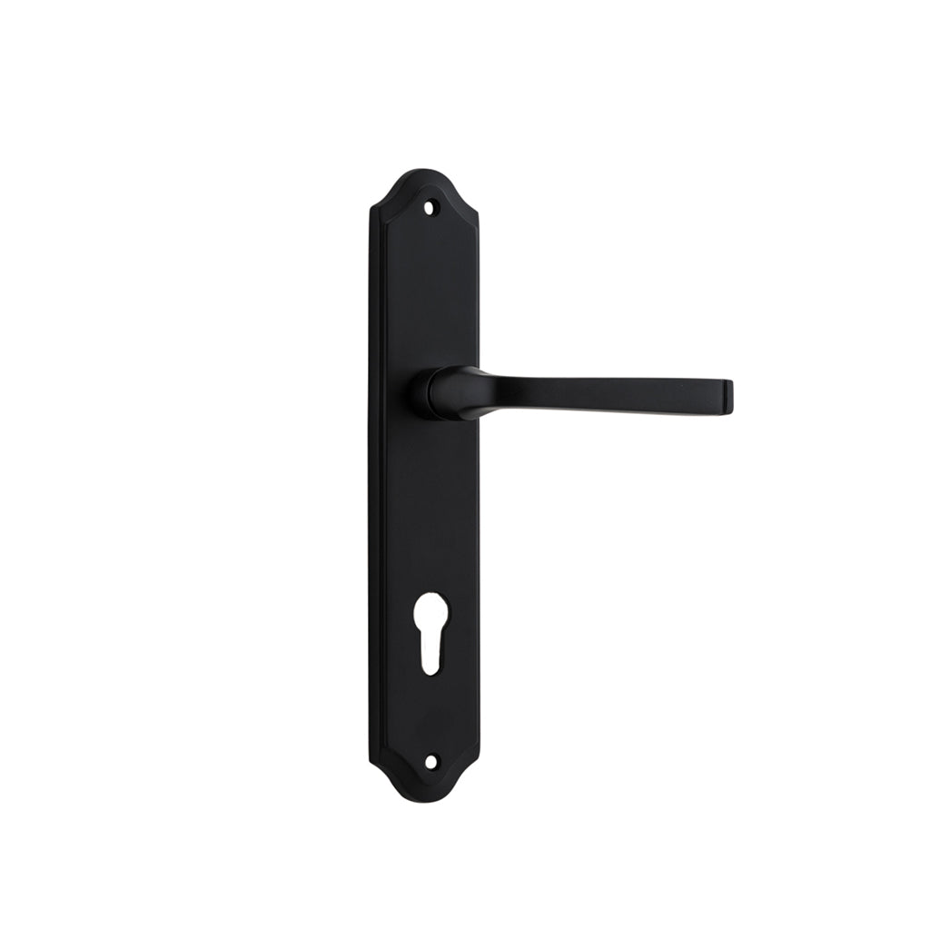 Annecy Lever - Shouldered Backplate Matt Black / Entrance / Lever Set Only