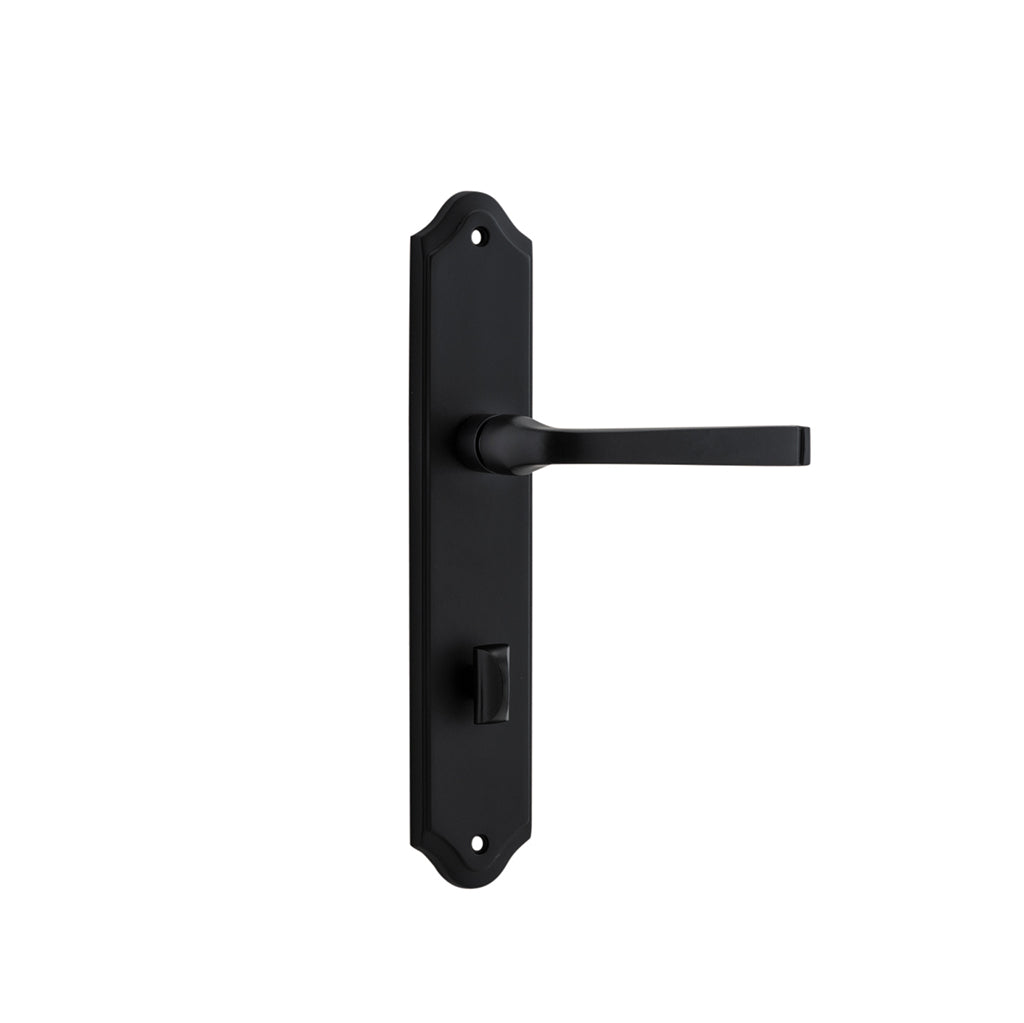 Annecy Lever - Shouldered Backplate Matt Black / Privacy / Lever Set Only