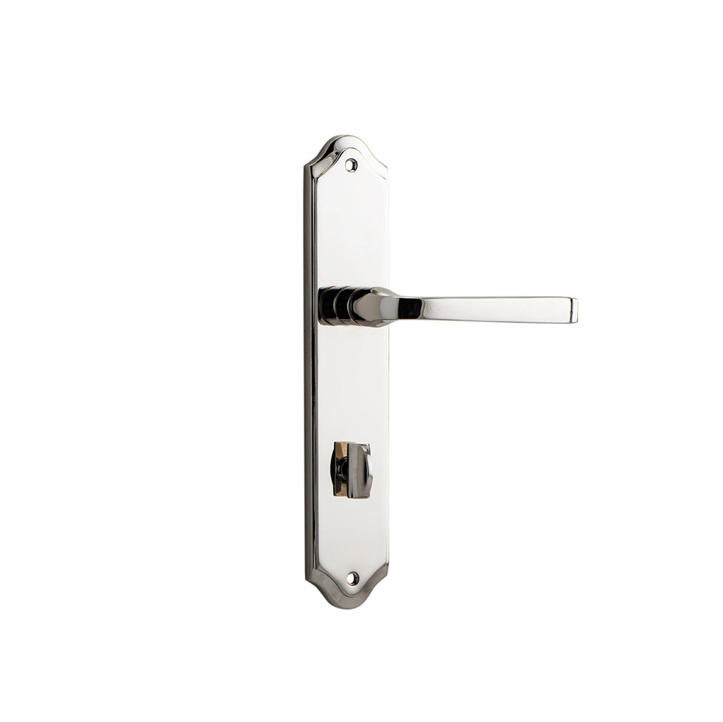 Annecy Lever - Shouldered Backplate Polished Nickel / Privacy / Lever Set Only