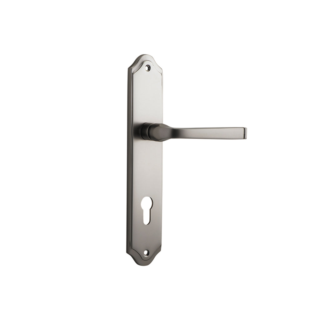 Annecy Lever - Shouldered Backplate Satin Nickel / Entrance / Lever Set Only